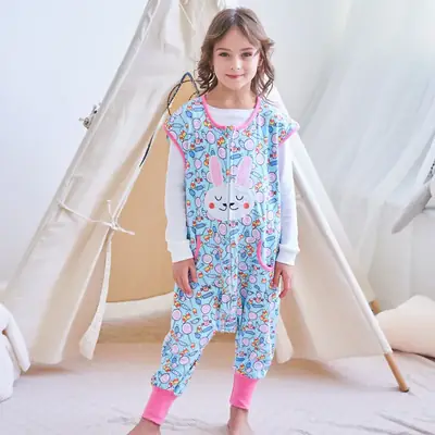 New Kids Cotton Floral Pajamas Set Pink Leggings