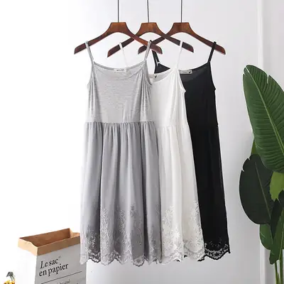 Spring Lace Dress Grey White Black High Waist Skirt