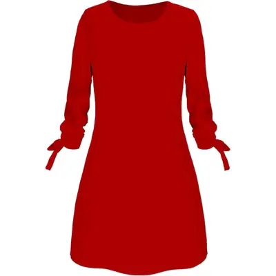Light Blue Long Sleeve Tie-Back Dress