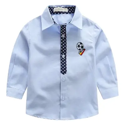 Boys' Light Blue Long Sleeve Button Down Shirt