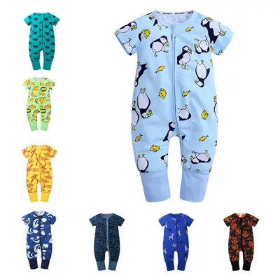 Newborn Pajama Set with Puppy Print Yellow Zipper