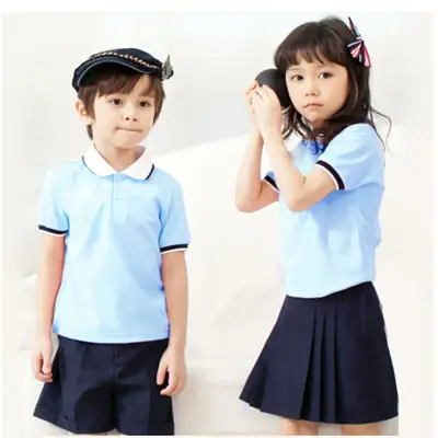 Kids Cotton School Suit Light Blue Primary Secondary