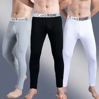Independently Installed Classy German Velvet Men's Warm Pants Men's Velvet Leggings Slim Large Size Autumn and Winter Heated Long Johns for Men