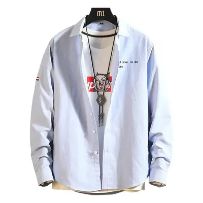 Men Cotton Printed Long Sleeve Shirt Grey