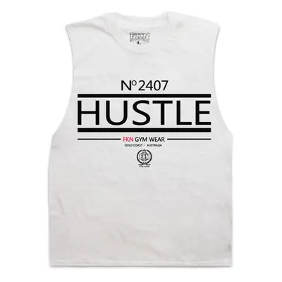 Men's Black Crossbody Vest with "HUSTLE" Print