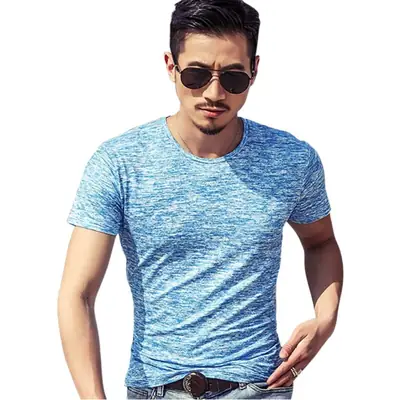Men's 2025 Short Sleeve V-Neck T-Shirt Grey Marbled