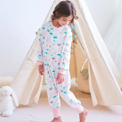 Spring Cotton Kick Print Pajamas for Girls