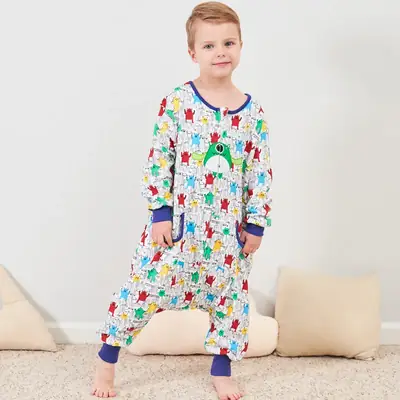 Kids Cotton Kick Print Pajamas Set for Girls