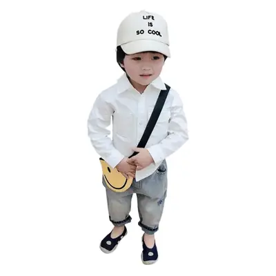 Spring Korean Style Ripped Denim Trousers for Boys Girls