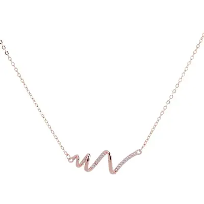 Wanying Jewelry Heartbeat Necklace Women's S925 Sterling Silver Internet Celebrity Same Style Casual Personalized Ecg Light Luxury Jewelry Wholesale