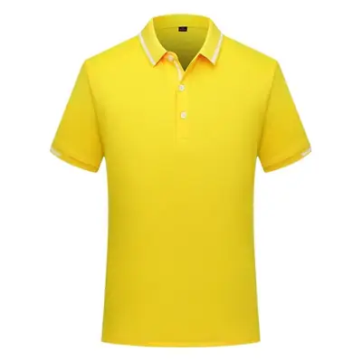 Men Green Orange Polo T-Shirt with Collar & Buttons