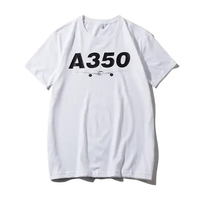 Men Red A350 Graphic T-Shirt Cotton Loose Fit