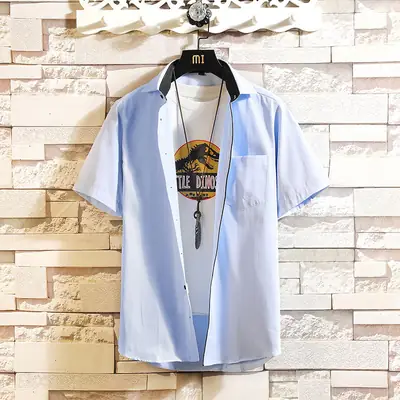 Men White Cotton Pull Over Shirt with Logo