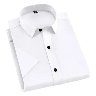 Men's Black Short Sleeve Button Down Shirt k-26