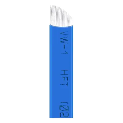 14 Needle Tattoo Eyebrow Floating Blade Blue Leather