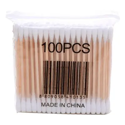 Double-Headed Cotton Swab Wooden Stick 100pcs