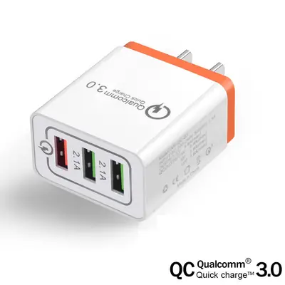 3A USB Travel Charger with 3 Ports European Gauge
