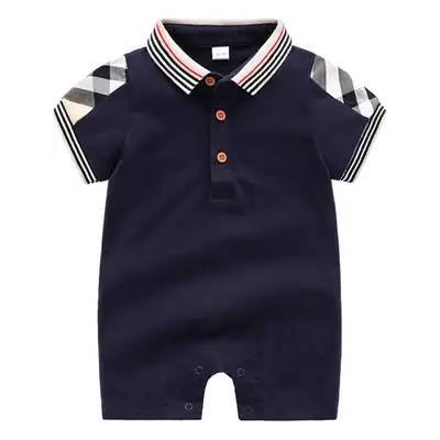 Baby Cotton Shorts White Striped Sleeve Short Sleeve