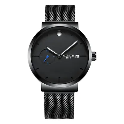 Men's Black Mesh Watch Small Second Hand