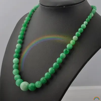 Green Jade Beaded Necklace for Women Gift