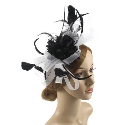 Bridal Feather & Flower Headband for Women