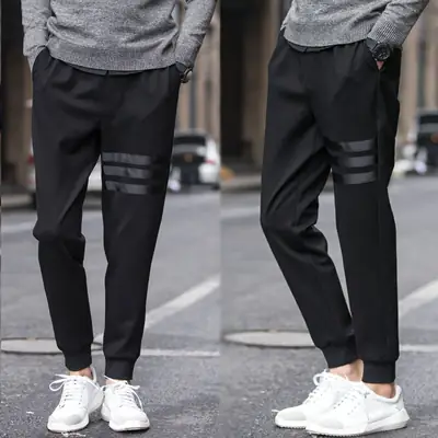 Men's 2019 Slim Fit Elastic Casual Pants Black