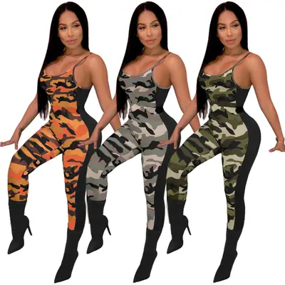 Camouflage Camisole Set for Women High Heel Leggings