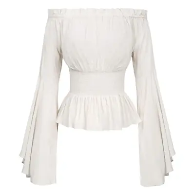Red Long Sleeve Pleated Top for Women