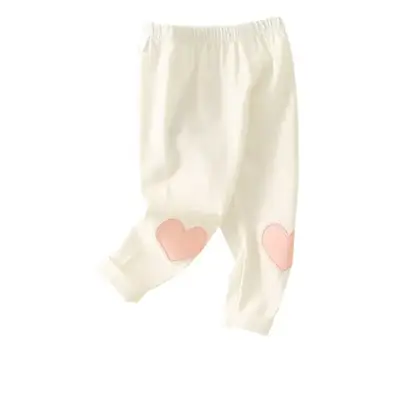 Girls Heart Pads Crib Pants 0-3Yr Grey Cotton