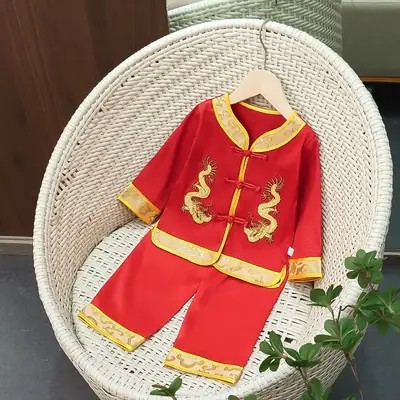 Red Chinese Style Baby Tang Suit for Boys