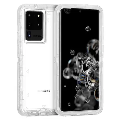 Pink Transparent 3-in-1 Phone Case for Samsung S25 S24 S20 Plus