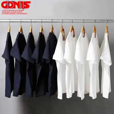 Men Blue Loose Cotton T-Shirt 250g