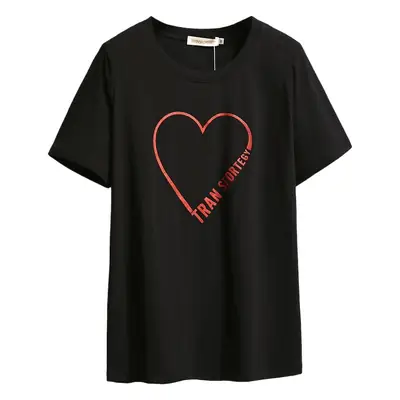 150kg Fat Heart Printed T-Shirt Black