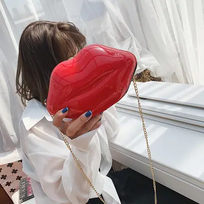 Red Lip Bag Crossbody Shoulder Bag for Girls