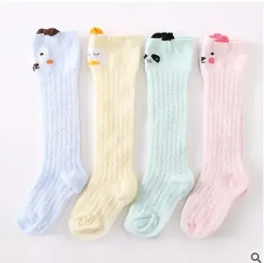 Children's Mesh Socks Cream Mid-Calf Elastic Cuff