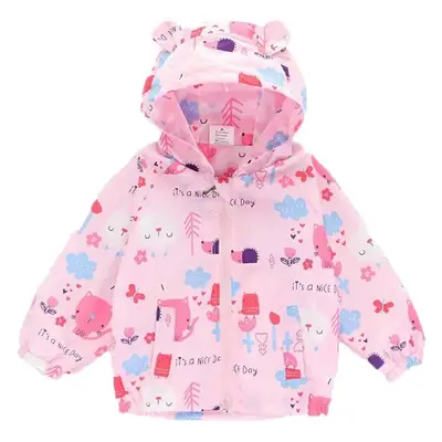 Pink Cartoon Hooded Kids Jacket 2025
