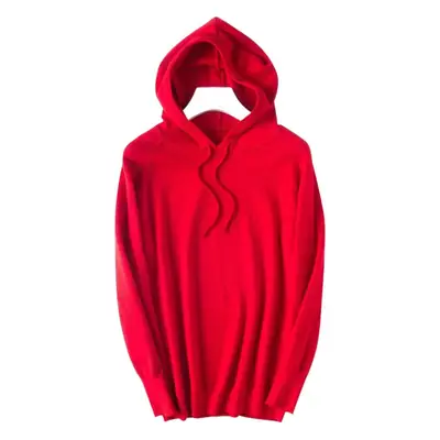 Women Black Hooded Pullover Sweater Spring 2024