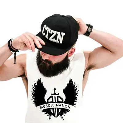 Men's Black I-Shaped Fitness Vest Sleeveless T-Shirt