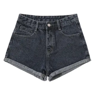 High Waist Denim Shorts Women Summer Light Blue