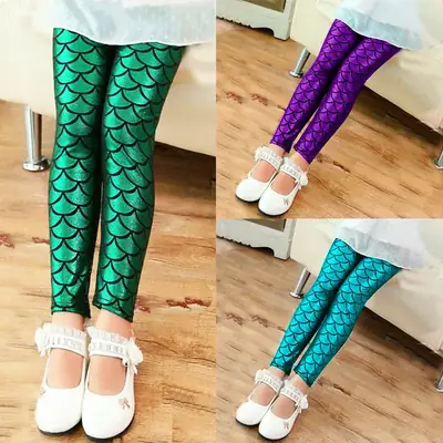 Pink Fish Scale Slim Fit Leggings for Women