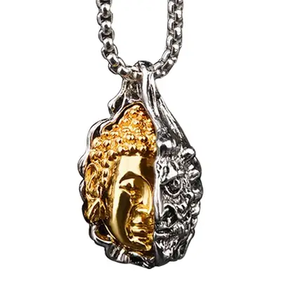 Titanium Buddha Pendant Necklace for Men Women