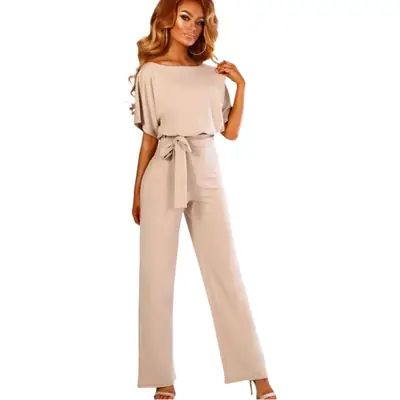 Red Button Lace-Up 2-Piece Women's Set