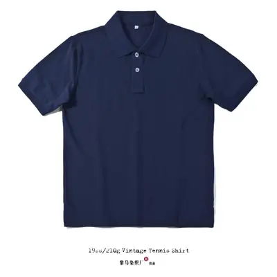 Men's Dark Gray Cotton Polo Shirt Short Sleeve Lapel