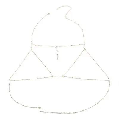 European American Sexy Exaggerated Beach Casual Body Clothing Chain Necklace Flash Diamond Pendant Tassel Necklace