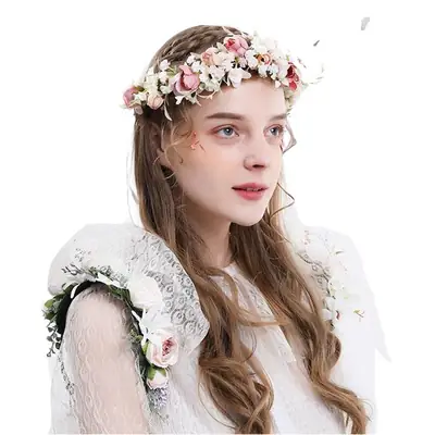 Korean Floral Bridal Headband with Super Fairy Design