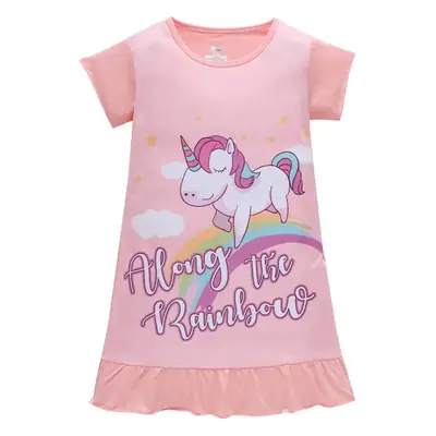 Girls Pink Frozen Print Nightgown Dress