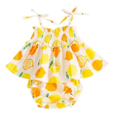 Lemon Print Baby Dress for Girls Summer Wear