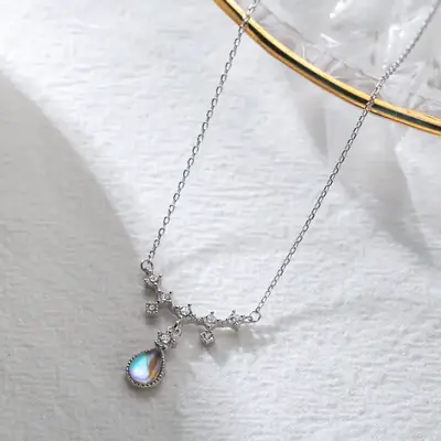 Moonlight Stone Necklace for Women Silver 925 Sterling