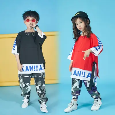 Girls Camouflage Hip Hop Dance Pants Summer