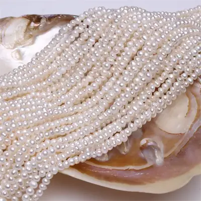 Freshwater Pearl DIY Necklace 3-4-5mm Flawed Beaded